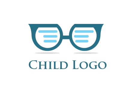 text in glasses logo