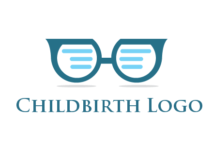 text in glasses logo