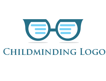 text in glasses logo