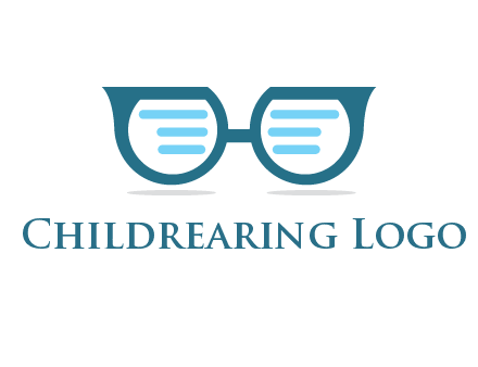 text in glasses logo