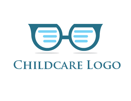 text in glasses logo