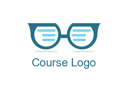 text in glasses logo