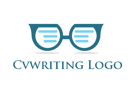 text in glasses logo