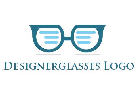 text in glasses logo
