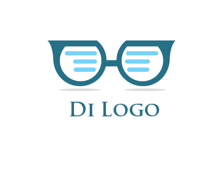 text in glasses logo