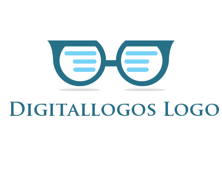 text in glasses logo