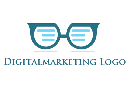 text in glasses logo