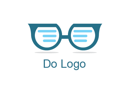 text in glasses logo