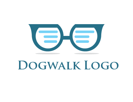 text in glasses logo
