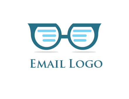 text in glasses logo
