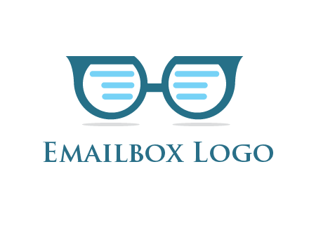 text in glasses logo