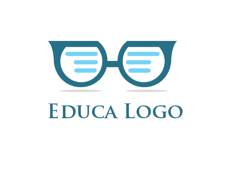 text in glasses logo