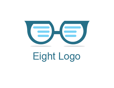 text in glasses logo