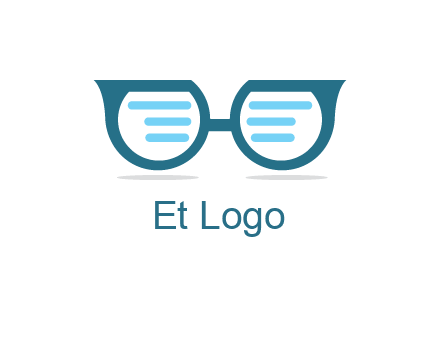 text in glasses logo