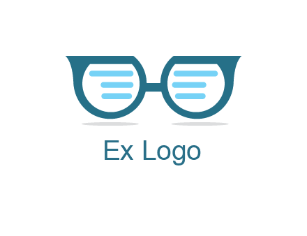 text in glasses logo