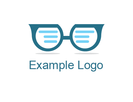text in glasses logo