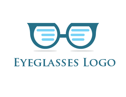 text in glasses logo