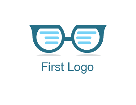 text in glasses logo