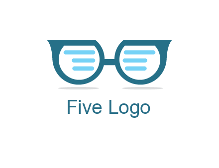 text in glasses logo