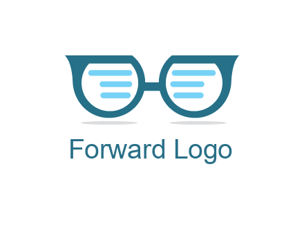 text in glasses logo