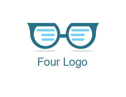 text in glasses logo