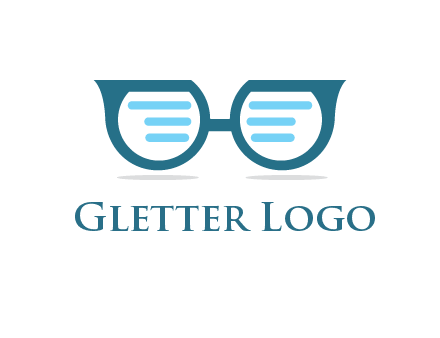 text in glasses logo