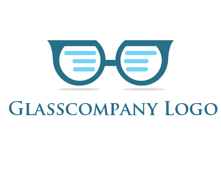 text in glasses logo