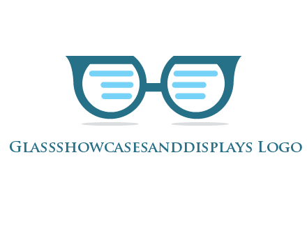 text in glasses logo