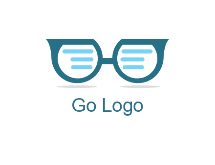 text in glasses logo