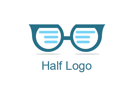 text in glasses logo