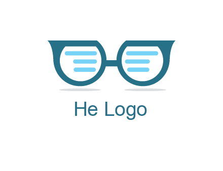 text in glasses logo