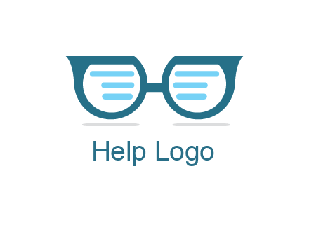 text in glasses logo