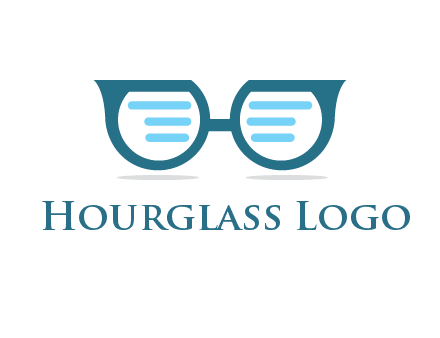 text in glasses logo
