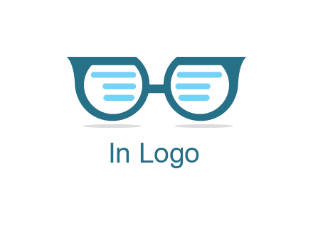 text in glasses logo