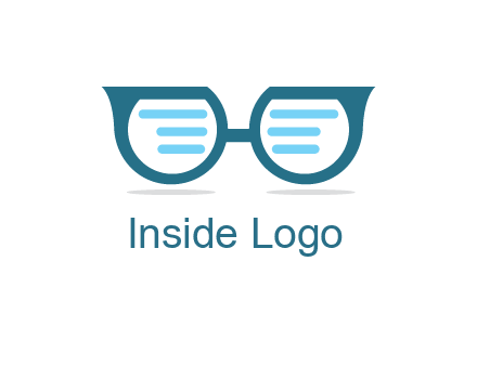 text in glasses logo