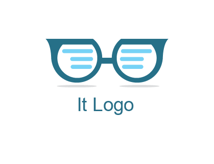 text in glasses logo