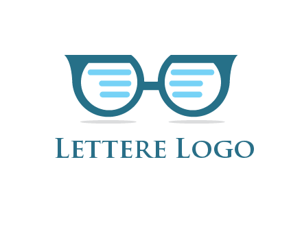 text in glasses logo