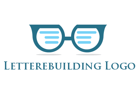 text in glasses logo
