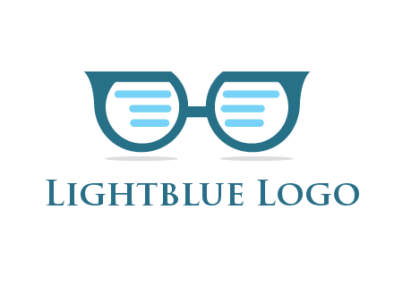 text in glasses logo