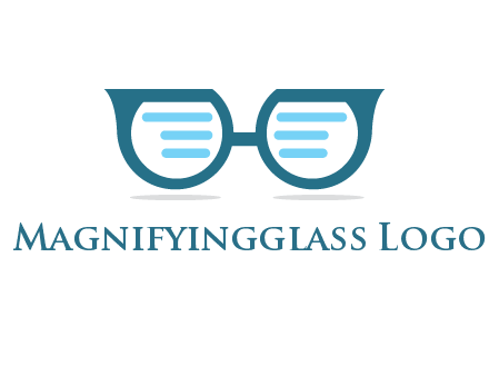 text in glasses logo