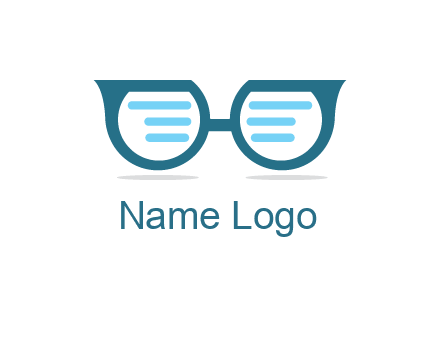text in glasses logo