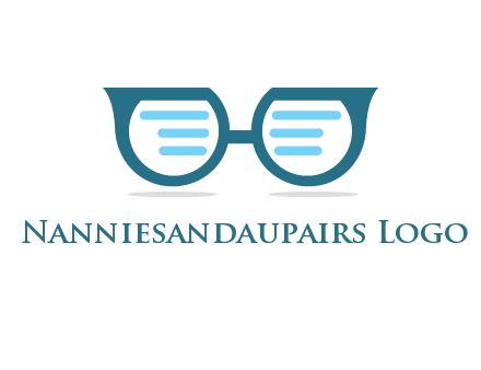 text in glasses logo