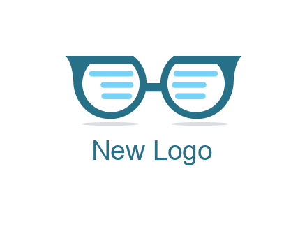 text in glasses logo