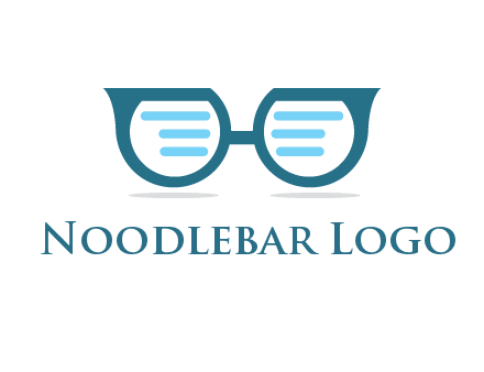 text in glasses logo