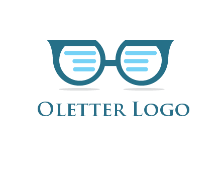 text in glasses logo