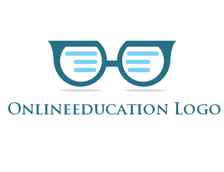 text in glasses logo