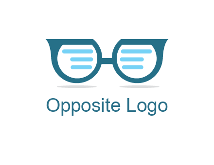 text in glasses logo