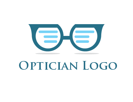 text in glasses logo