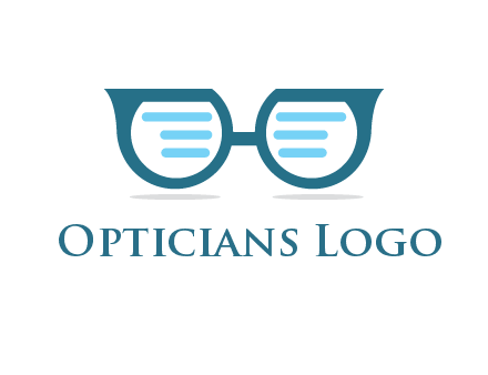 text in glasses logo