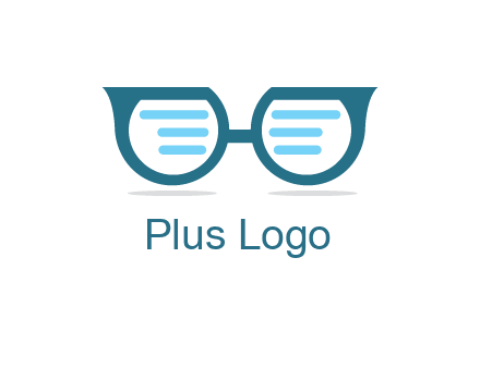 text in glasses logo